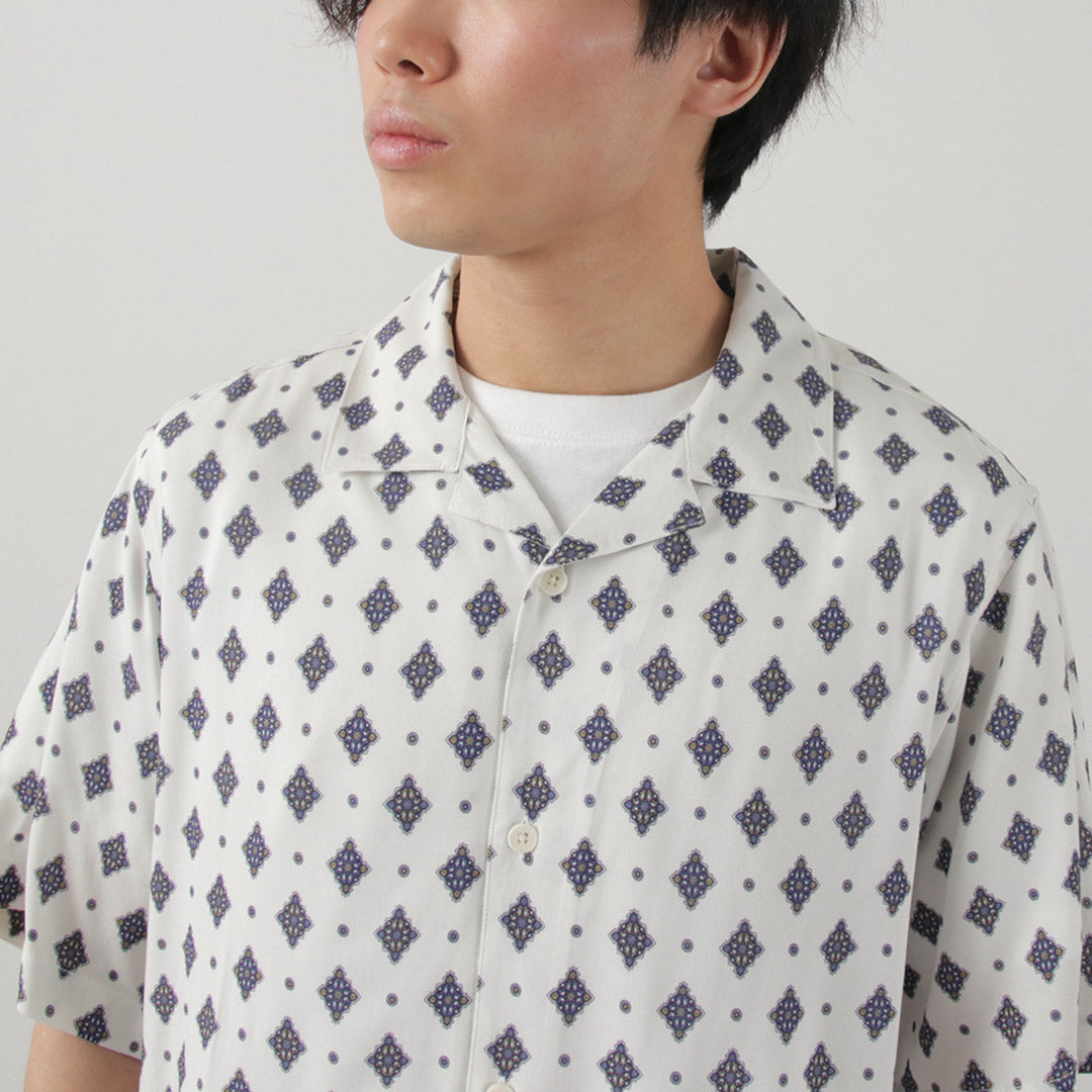 WAX LONDON / Didcot Short Sleeve Shirt Ditsy Tile