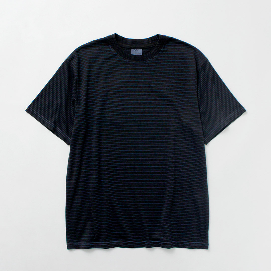 YONETOMI NEW BASIC / Garment-dye Striped T-shirt
