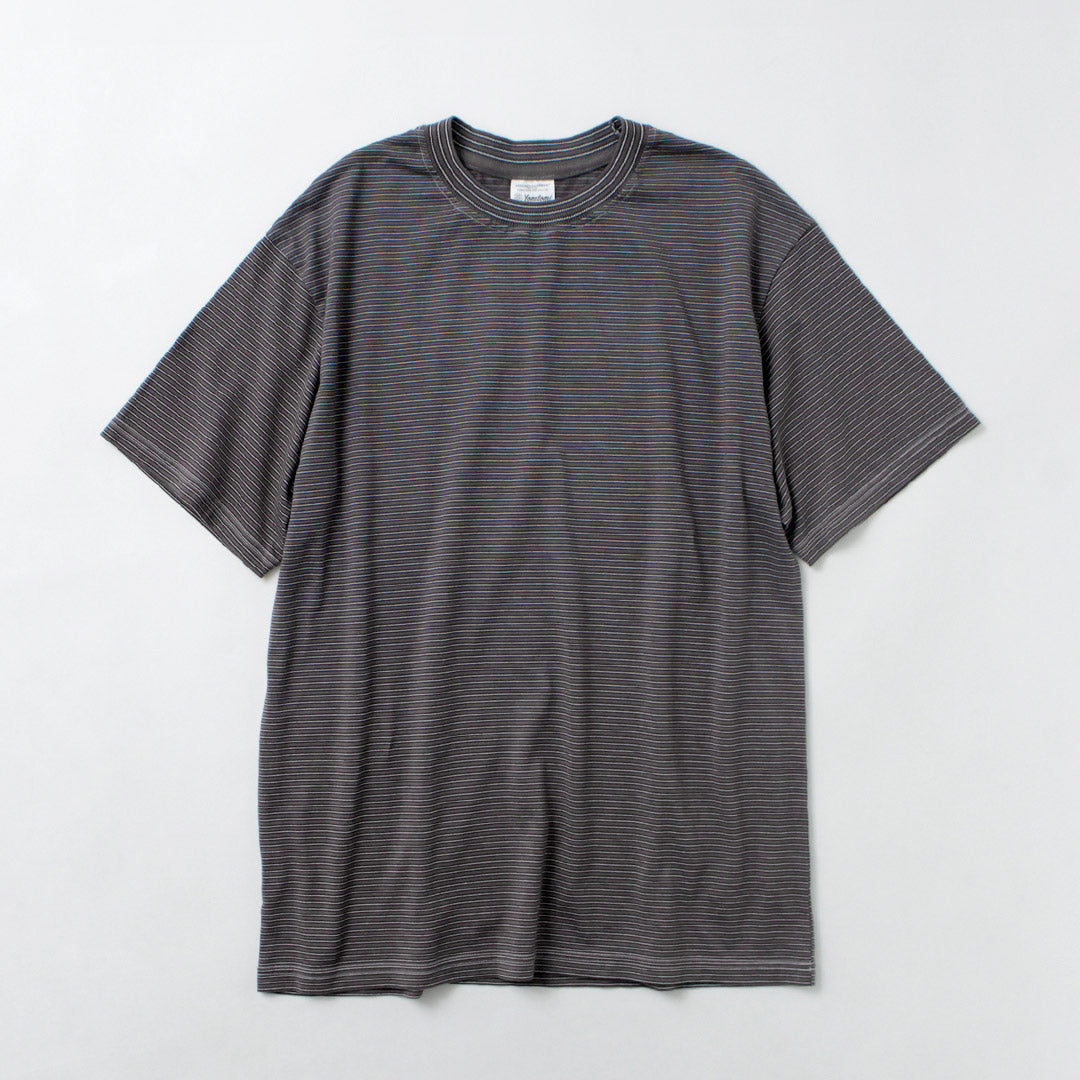 YONETOMI NEW BASIC / Garment-dye Striped T-shirt
