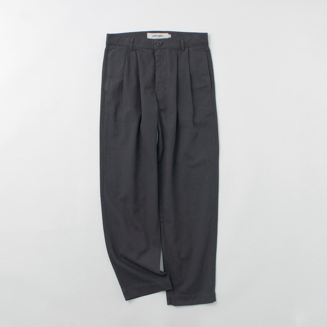 PARAGES / Pantalon Double Plissé Coton