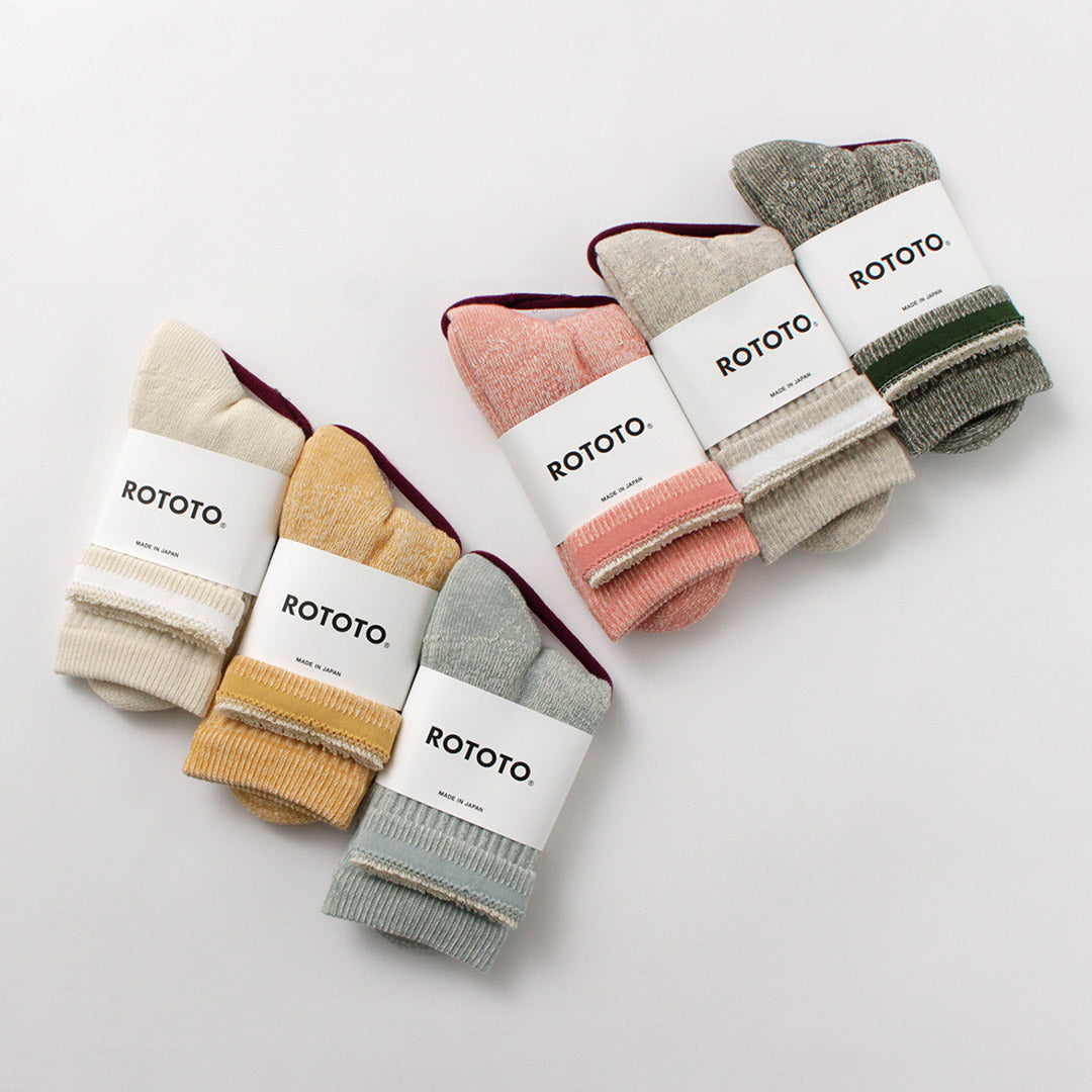 ROTOTO / Chaussettes Mini Crew Double Face en Coton Biologique