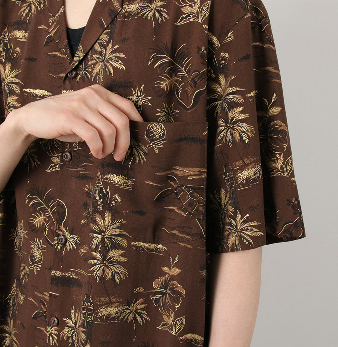 TWO PALMS / Chemise Hawaïenne Vintage Dorée