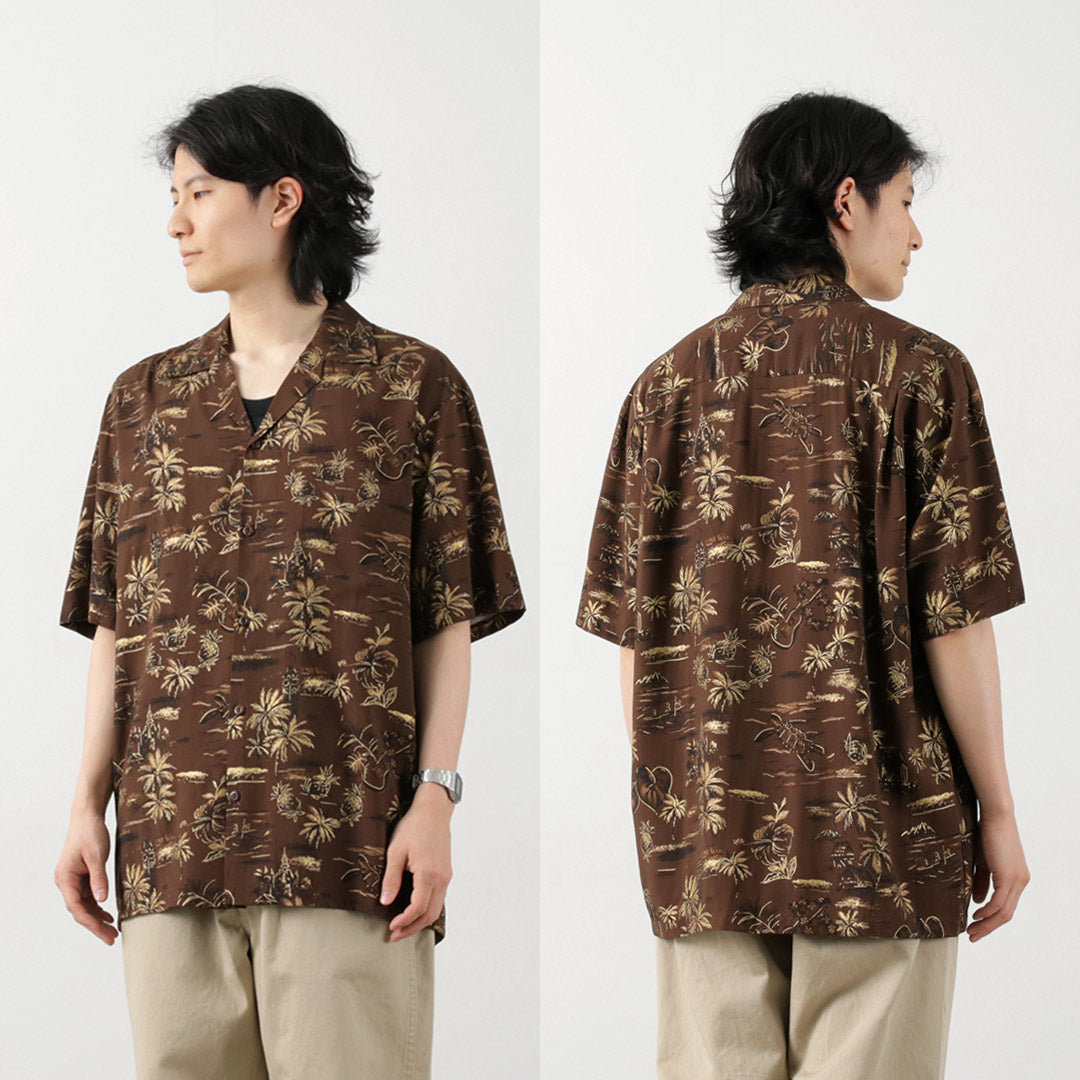 TWO PALMS / Chemise Hawaïenne Vintage Dorée