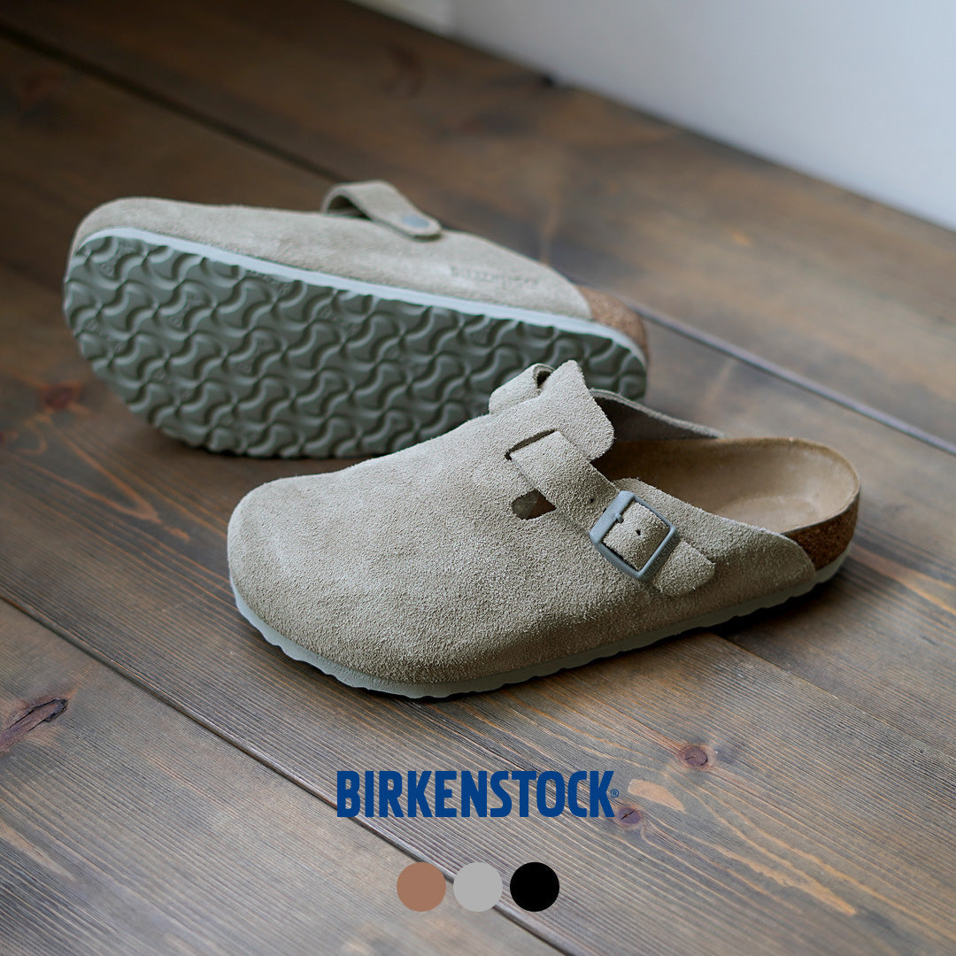 BIRKENSTOCK / Sandalias Boston de piel ante
