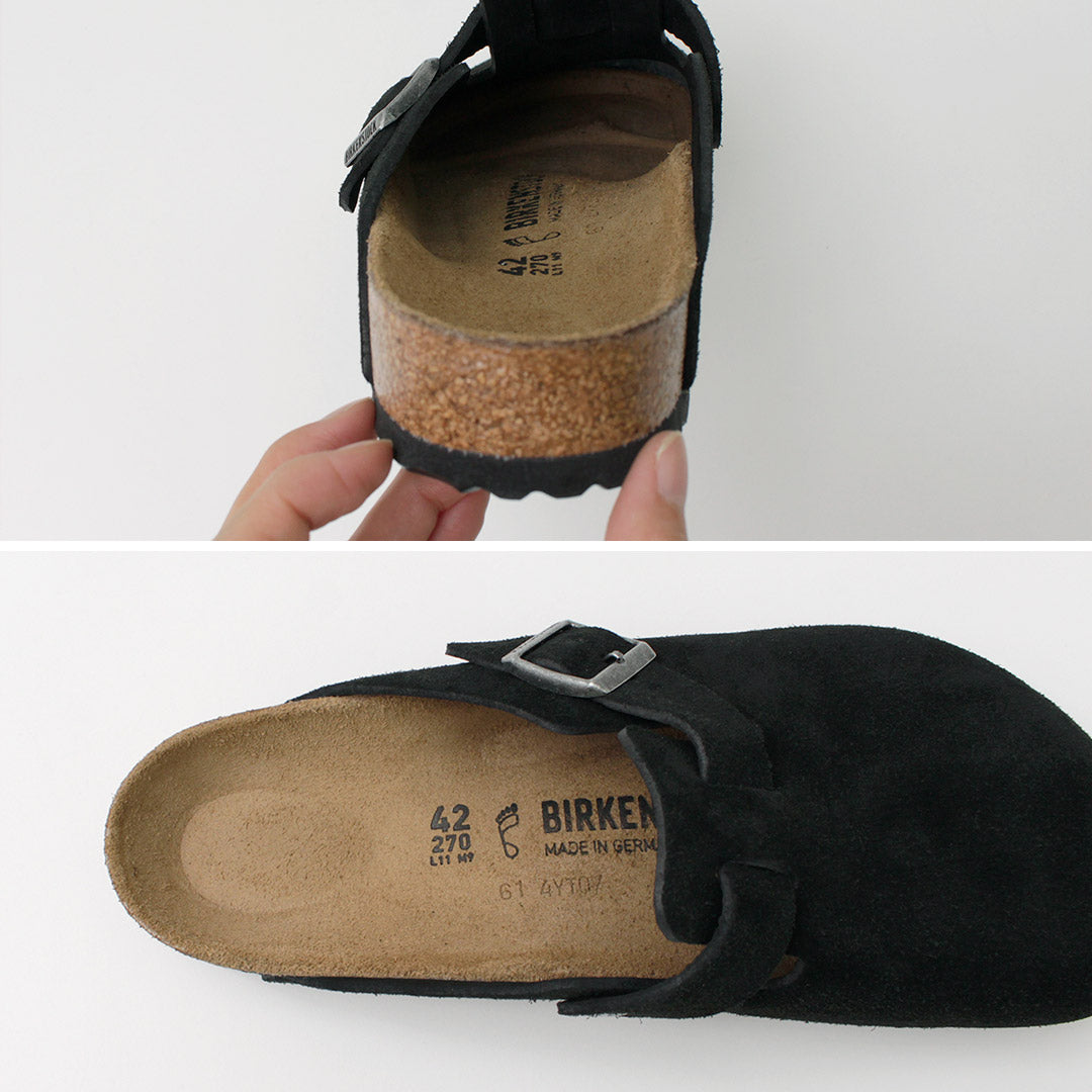 BIRKENSTOCK / Sandalias Boston de piel ante