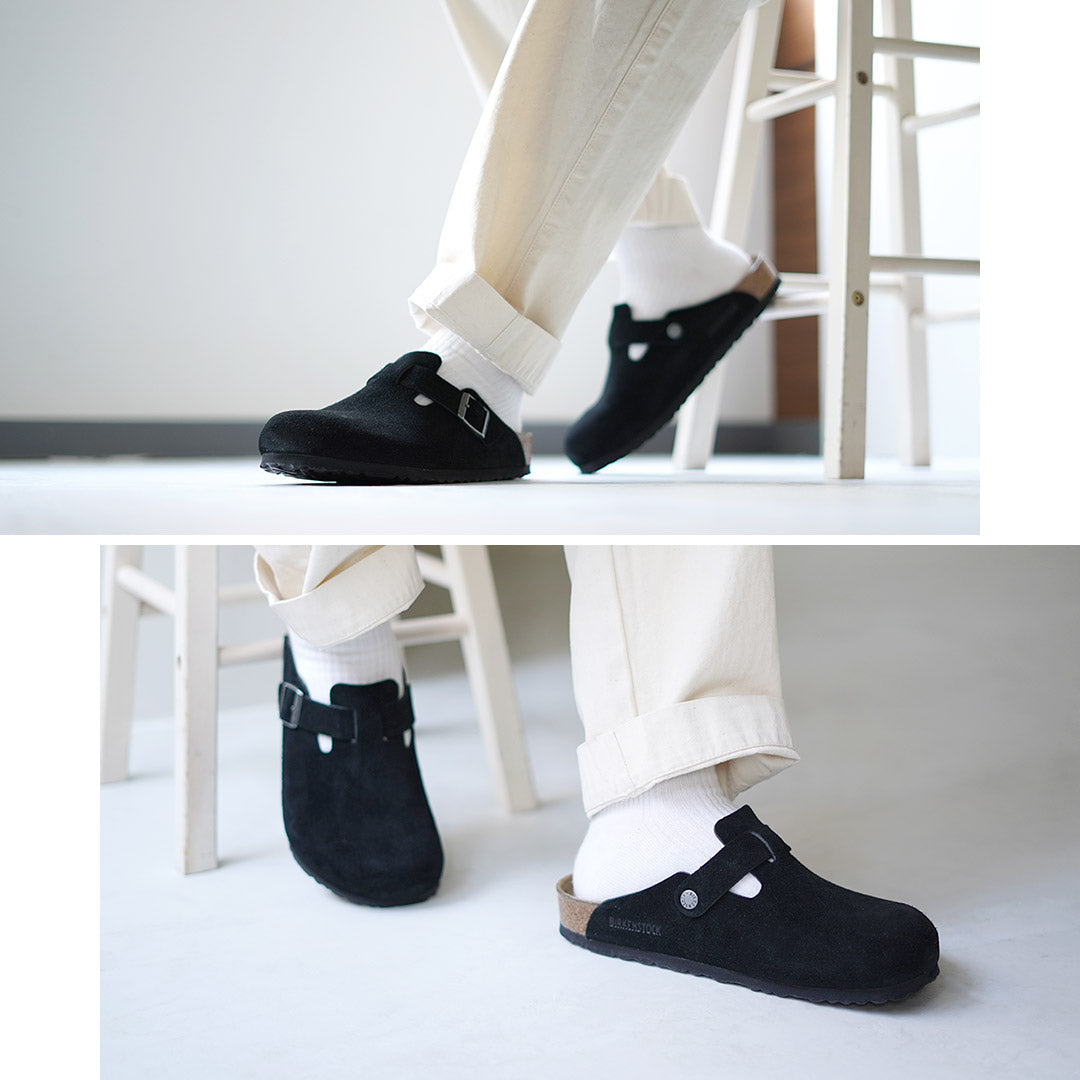 BIRKENSTOCK / Sandalias Boston de piel ante