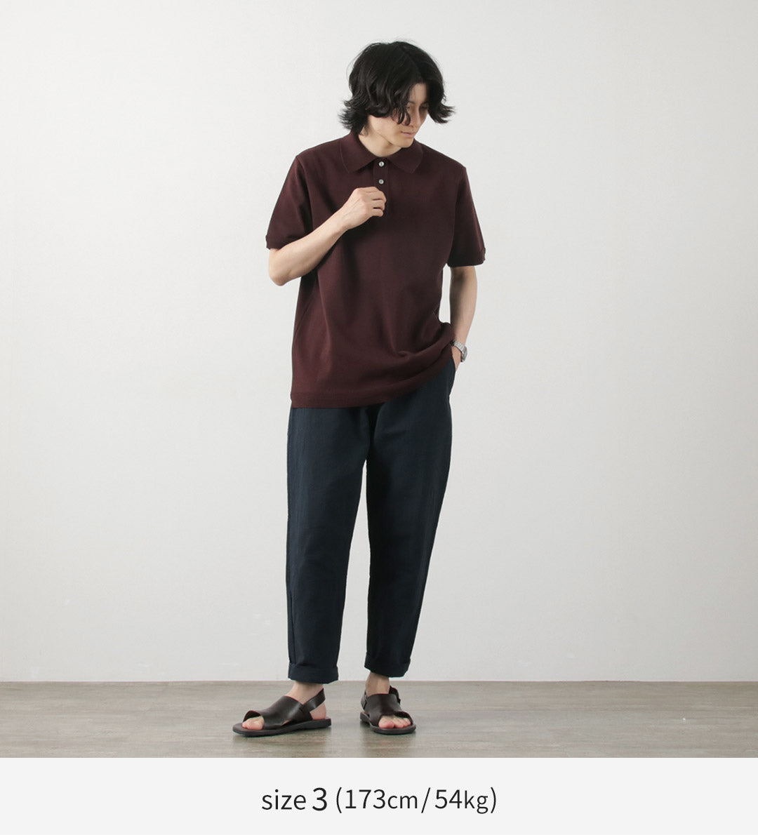 FUJITO / Knit Polo Easy Solid Color