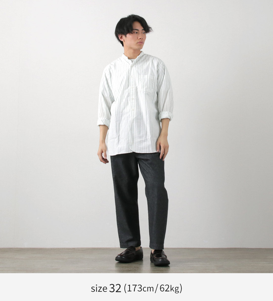 FUJITO / 2 條褶長褲 淺盎司牛仔布