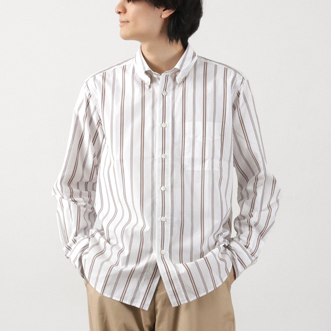 ROCOCO / Camisa con botones a rayas aleatorias Corte clásico