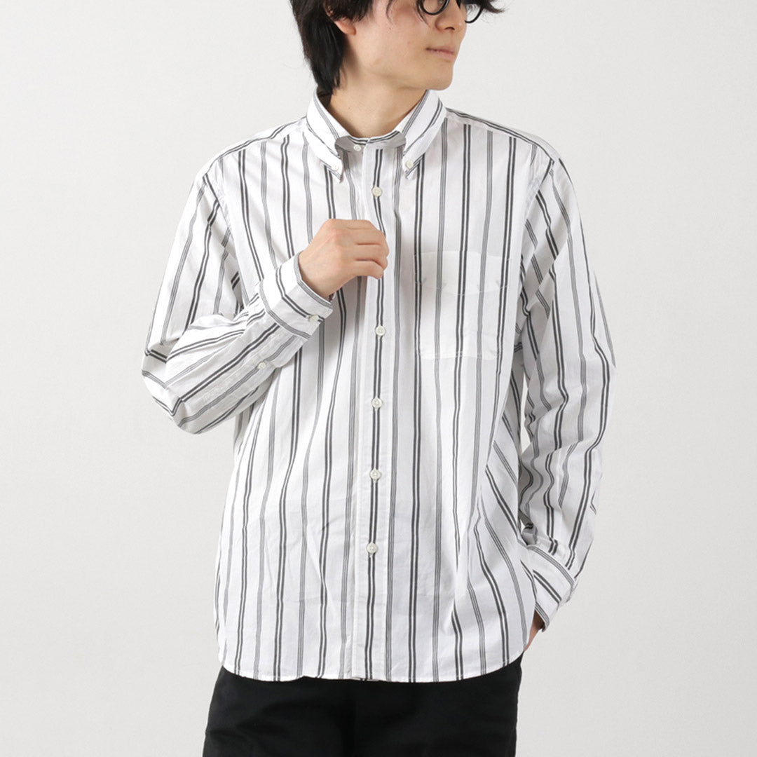 ROCOCO / Camisa con botones a rayas aleatorias Corte clásico