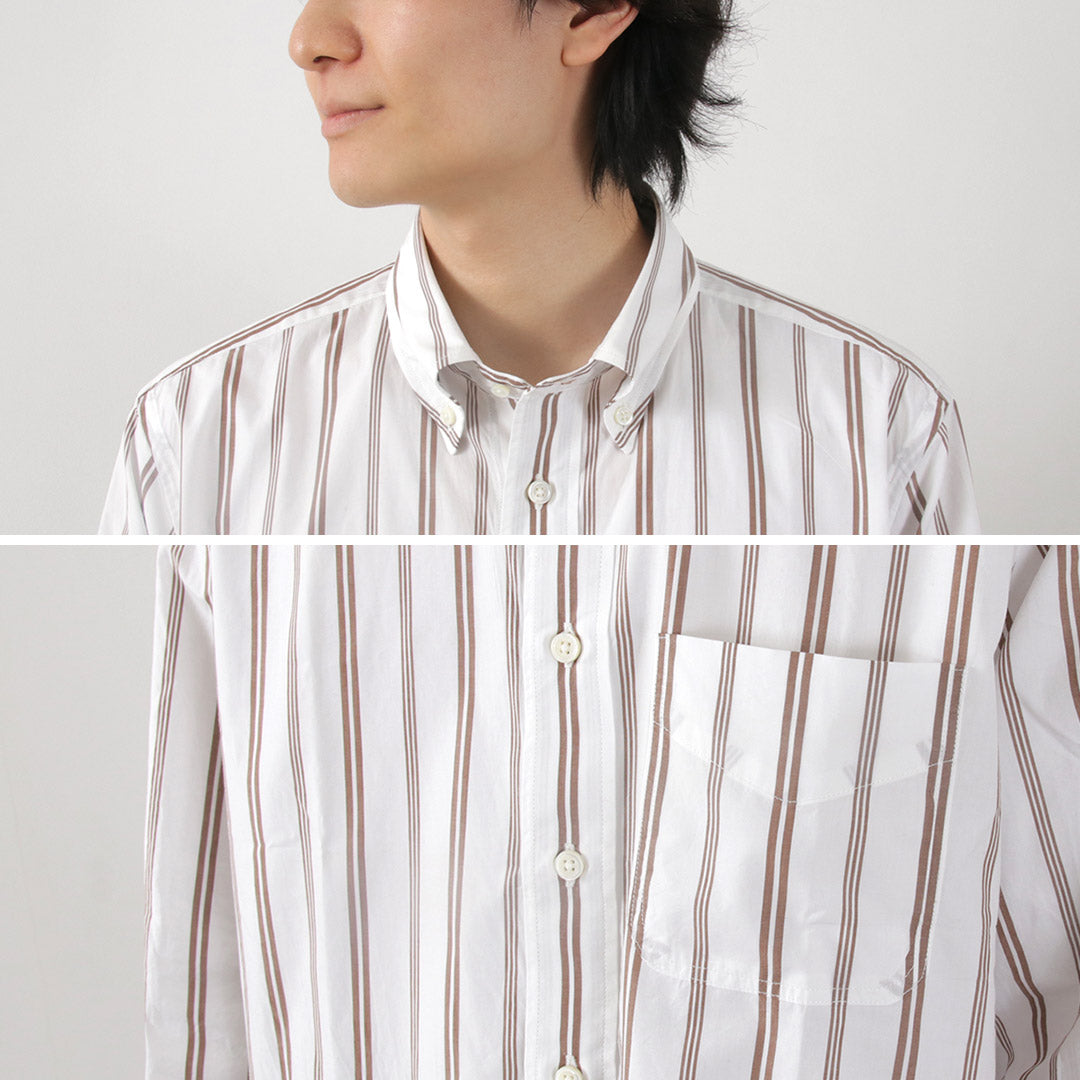 ROCOCO / Camisa con botones a rayas aleatorias Corte clásico