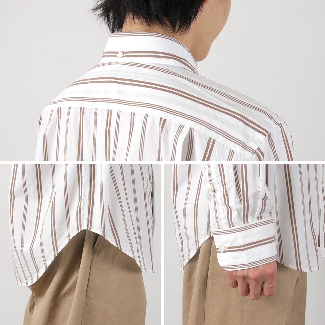 ROCOCO / Camisa con botones a rayas aleatorias Corte clásico