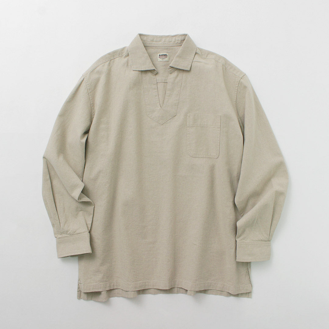 BARNS / Bouton skipper en lin coton fonctionne chemise concho
