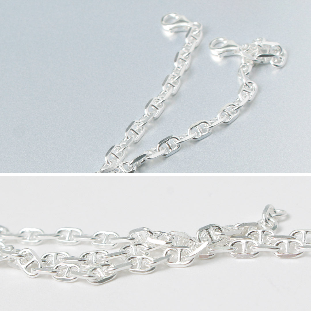 PHADUA / Semi solid anchor chain anklet 925 silver