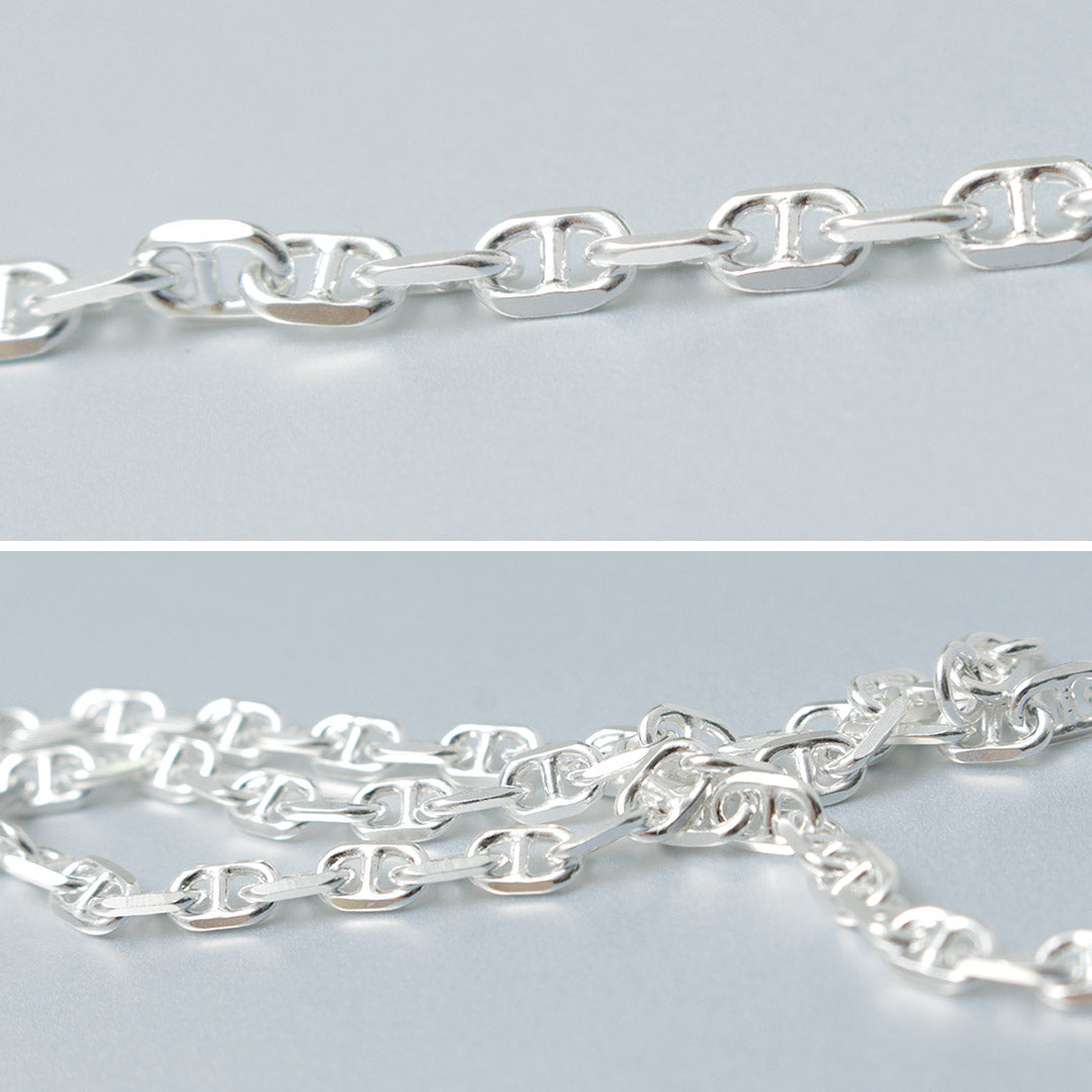 PHADUA / Semi solid anchor chain anklet 925 silver