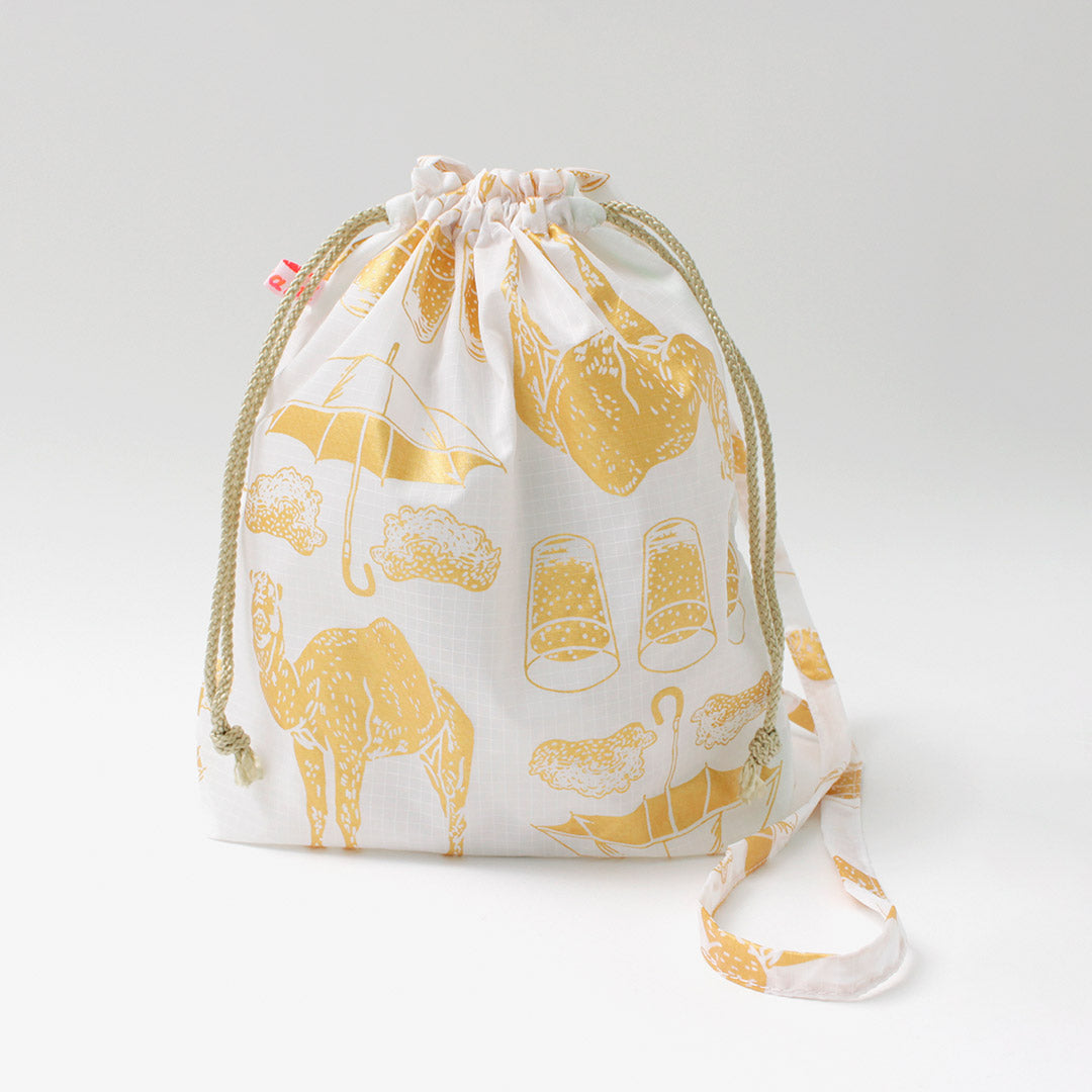 MIKAMI / Bolso con cordón de nailon estampado