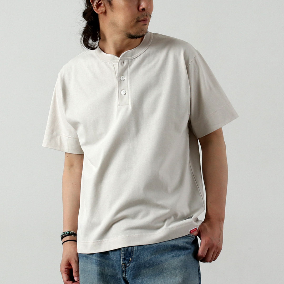 HEALTHKNIT / RAG Collaboration Open-End Dry Jersey Henley Neck T-shirt