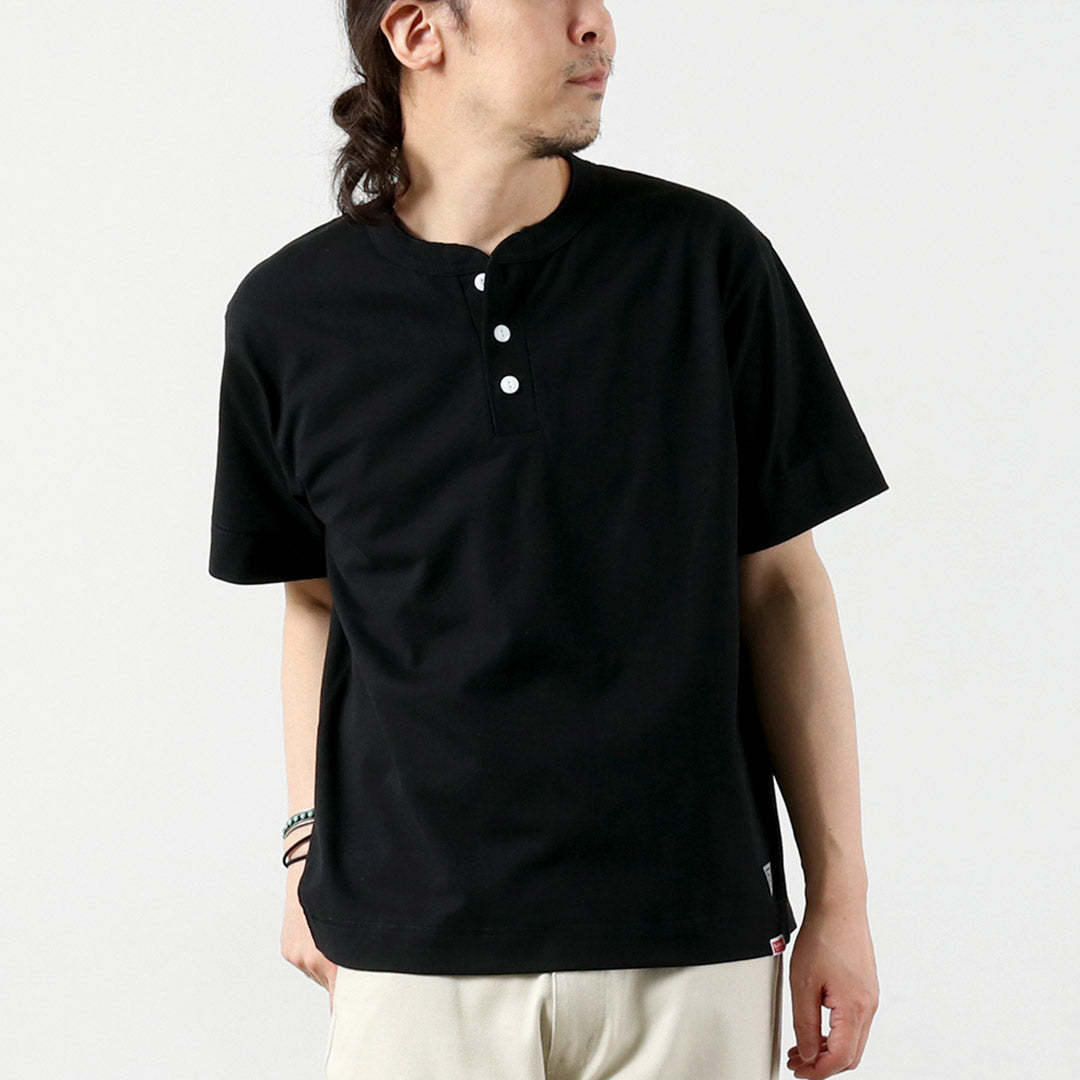 HEALTHKNIT / RAG Collaboration Open-End Dry Jersey Henley Neck T-shirt
