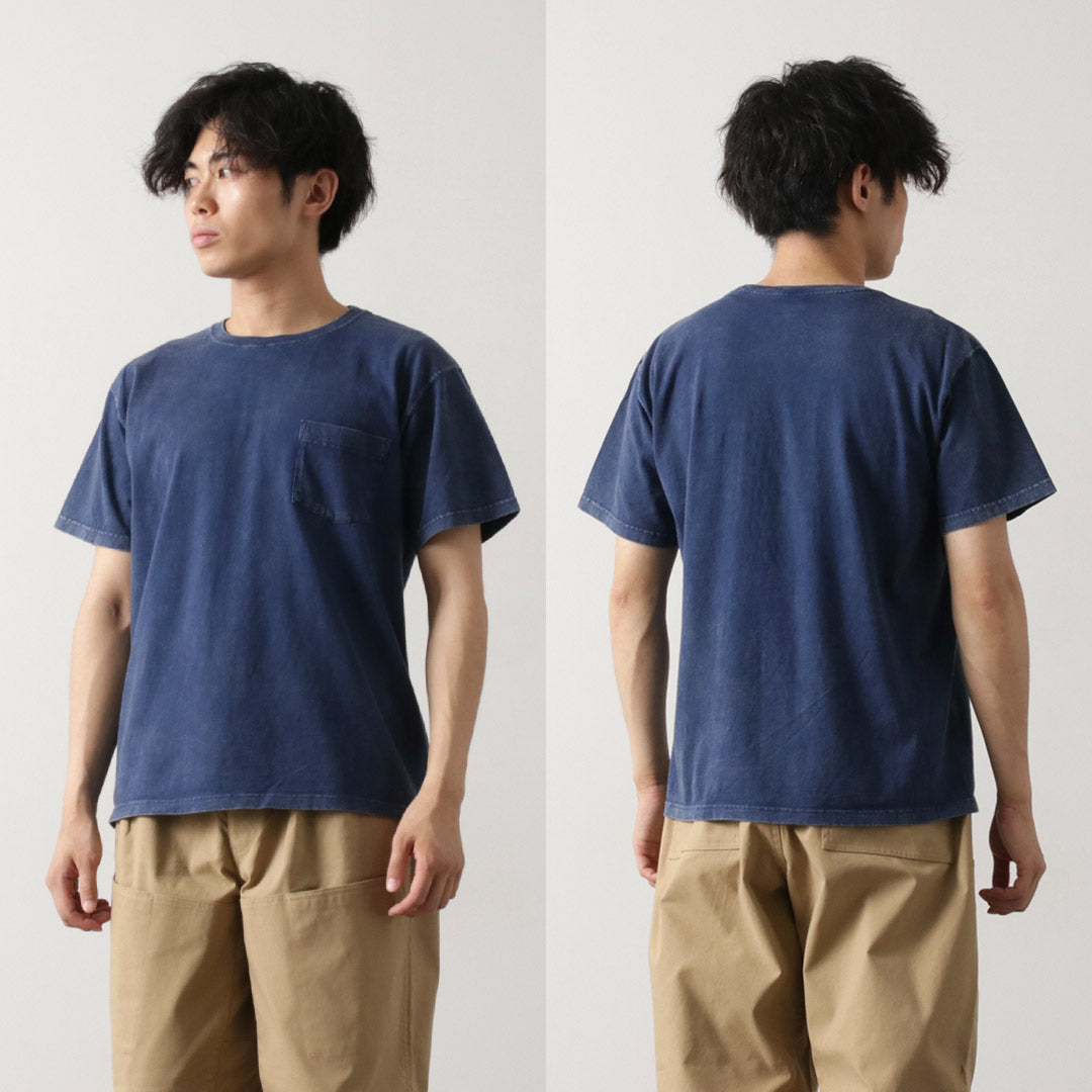 GOOD ON / Camiseta de manga corta con bolsillo y efecto teñido vintage