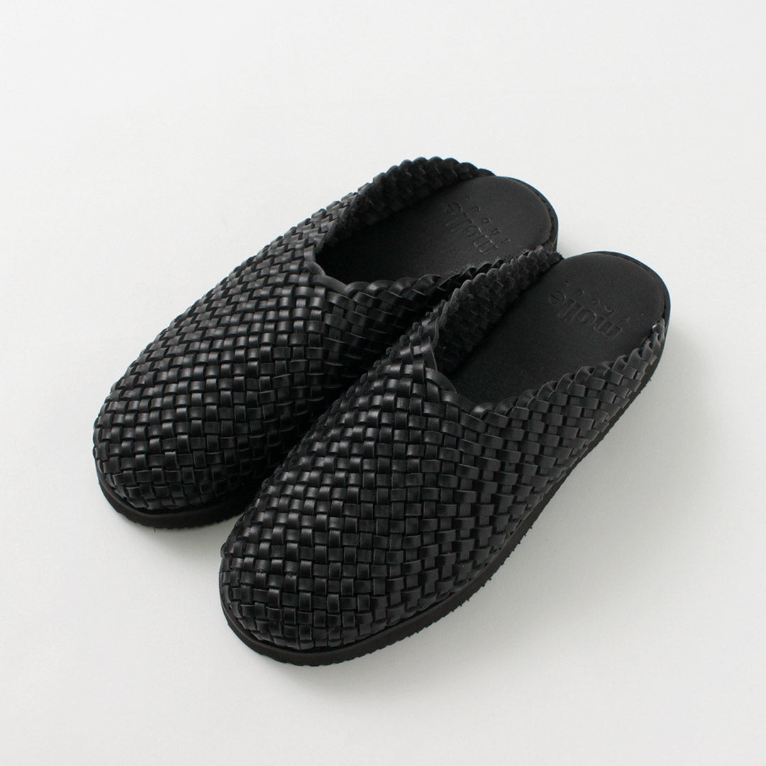 MOLLE SHOES / 우븐 레더 클로그 샌들