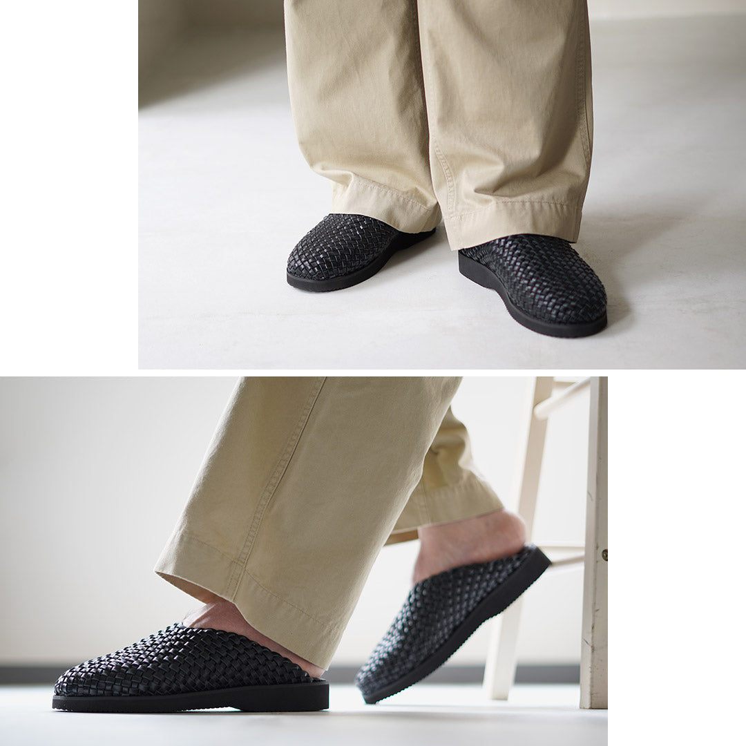 MOLLE 鞋 / 编织皮革木屐凉鞋