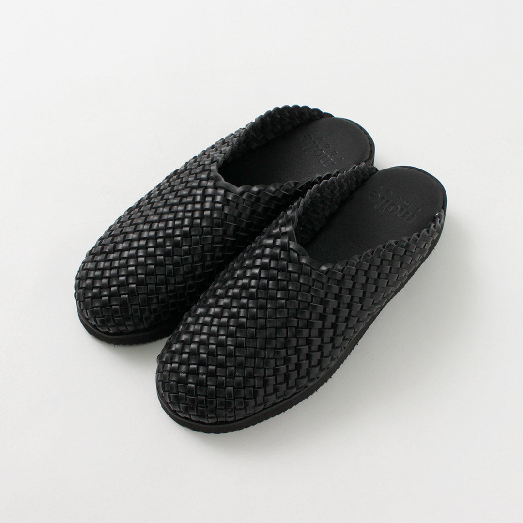 MOLLE SHOES / 우븐 레더 클로그 샌들