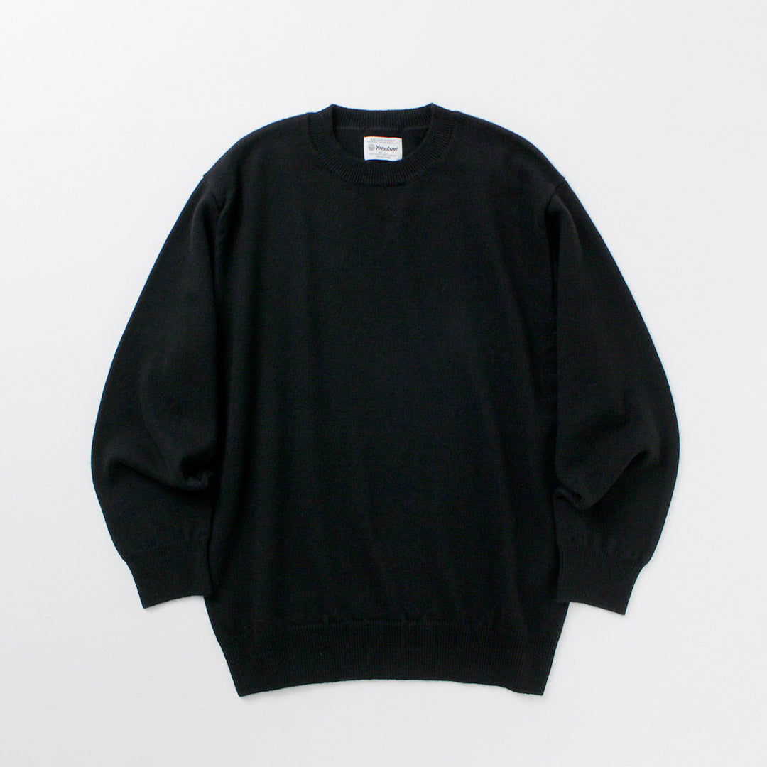 YONETOMI NEW BASIC / Rigid Cashmere Knit Pullover Garment Dye