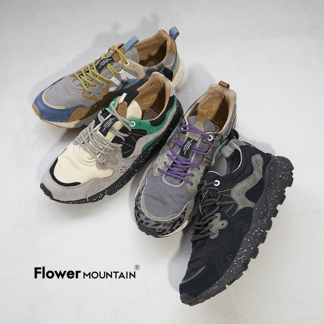FLOWER MOUNTAIN / YAMANO3 Pig Suede × Nylon Sneakers