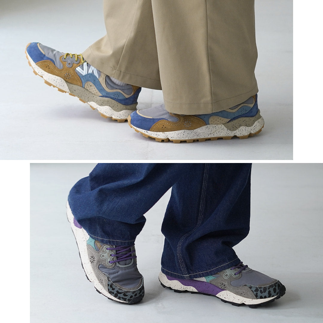 FLOWER MOUNTAIN / YAMANO3 Pig Suede × Nylon Sneakers