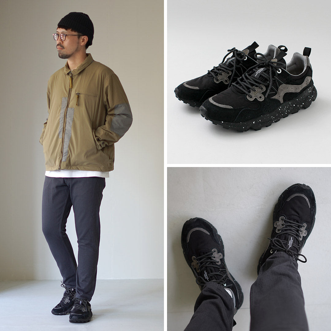 FLOWER MOUNTAIN / YAMANO3 Pig Suede × Nylon Sneakers