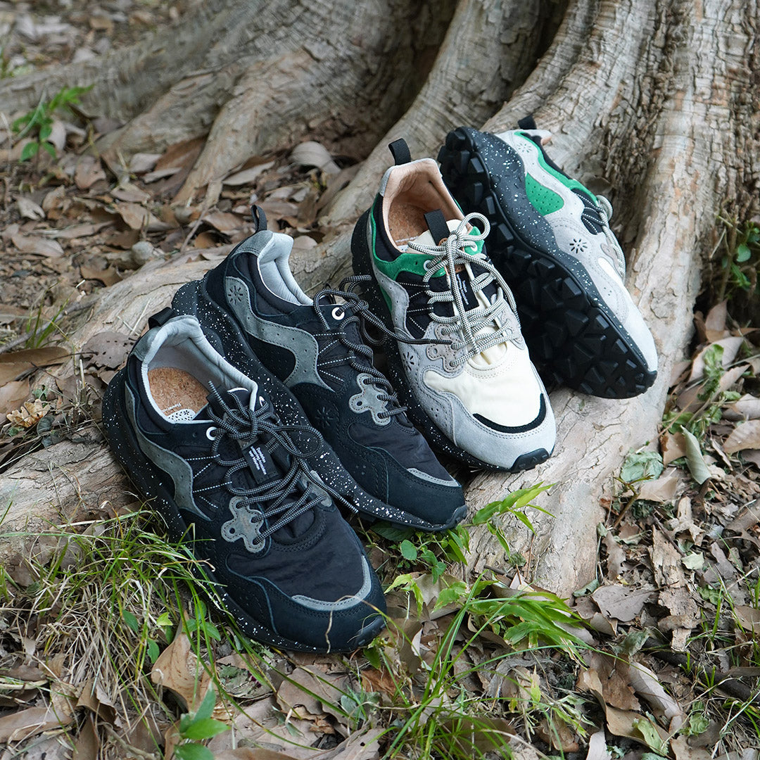 FLOWER MOUNTAIN / YAMANO3 Pig Suede × Nylon Sneakers