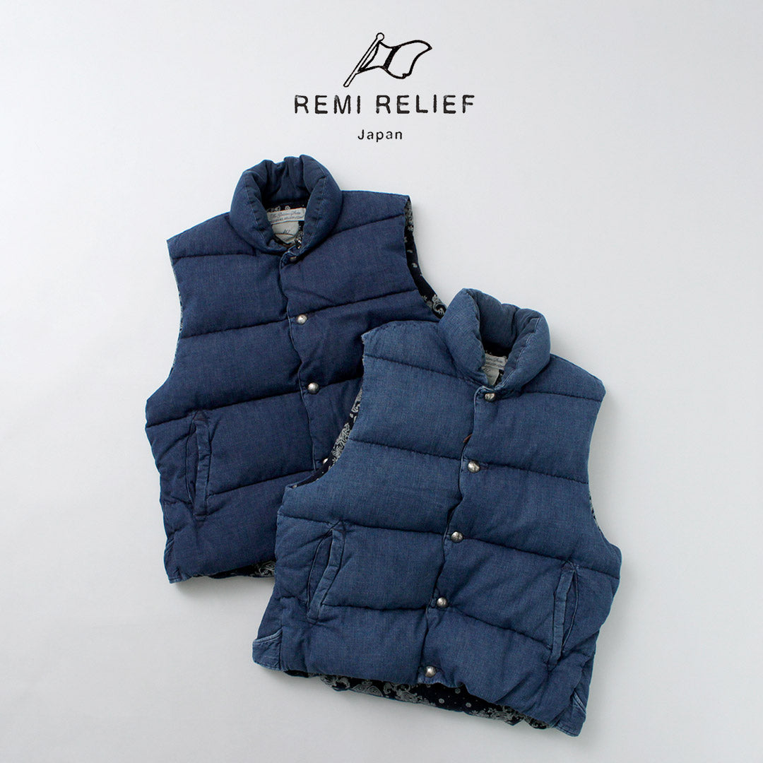REMI RELIEF / 천연가공 데님 다운 베스트
