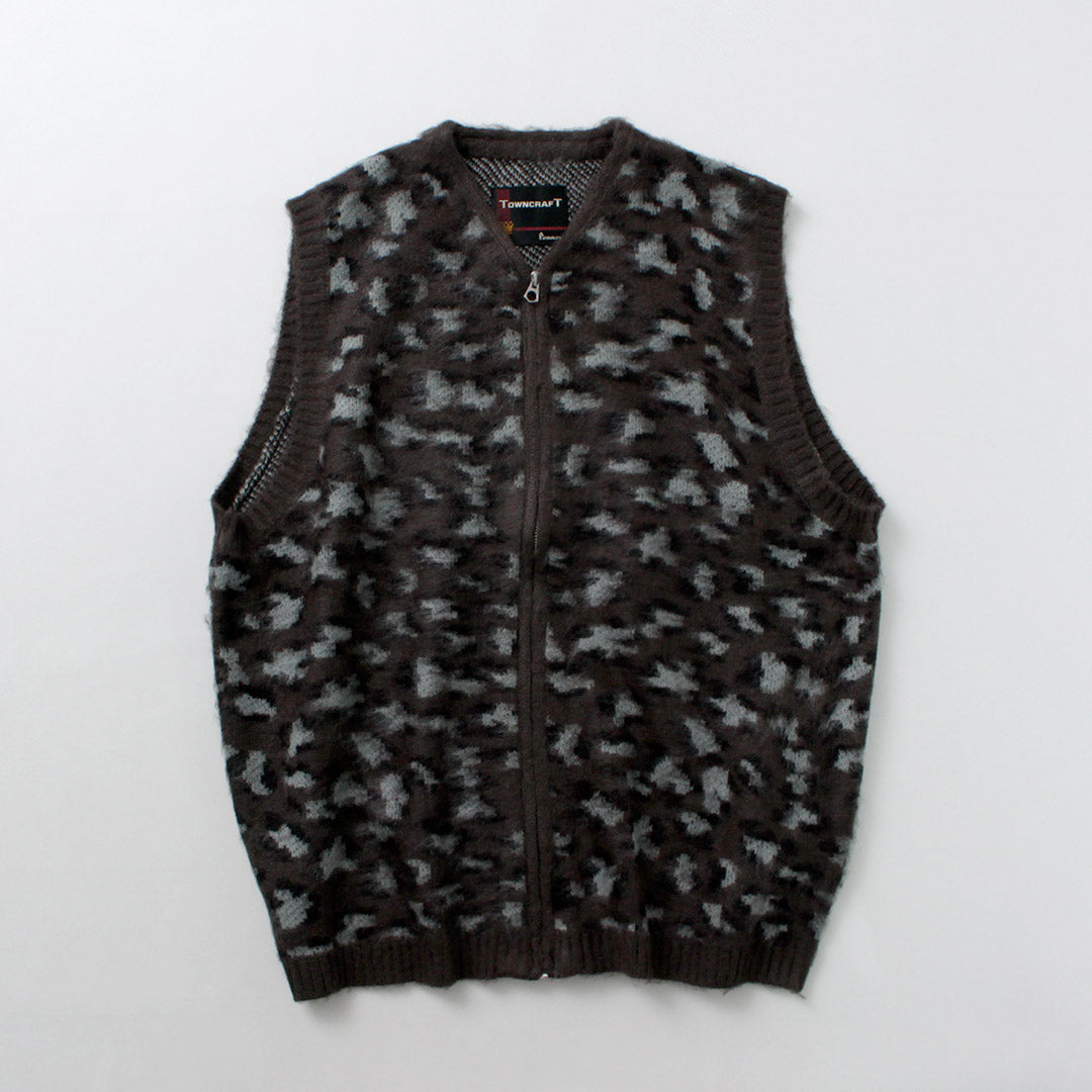 TOWNCRAFT / Gilet Zippé Shaggy Vintage Pattern