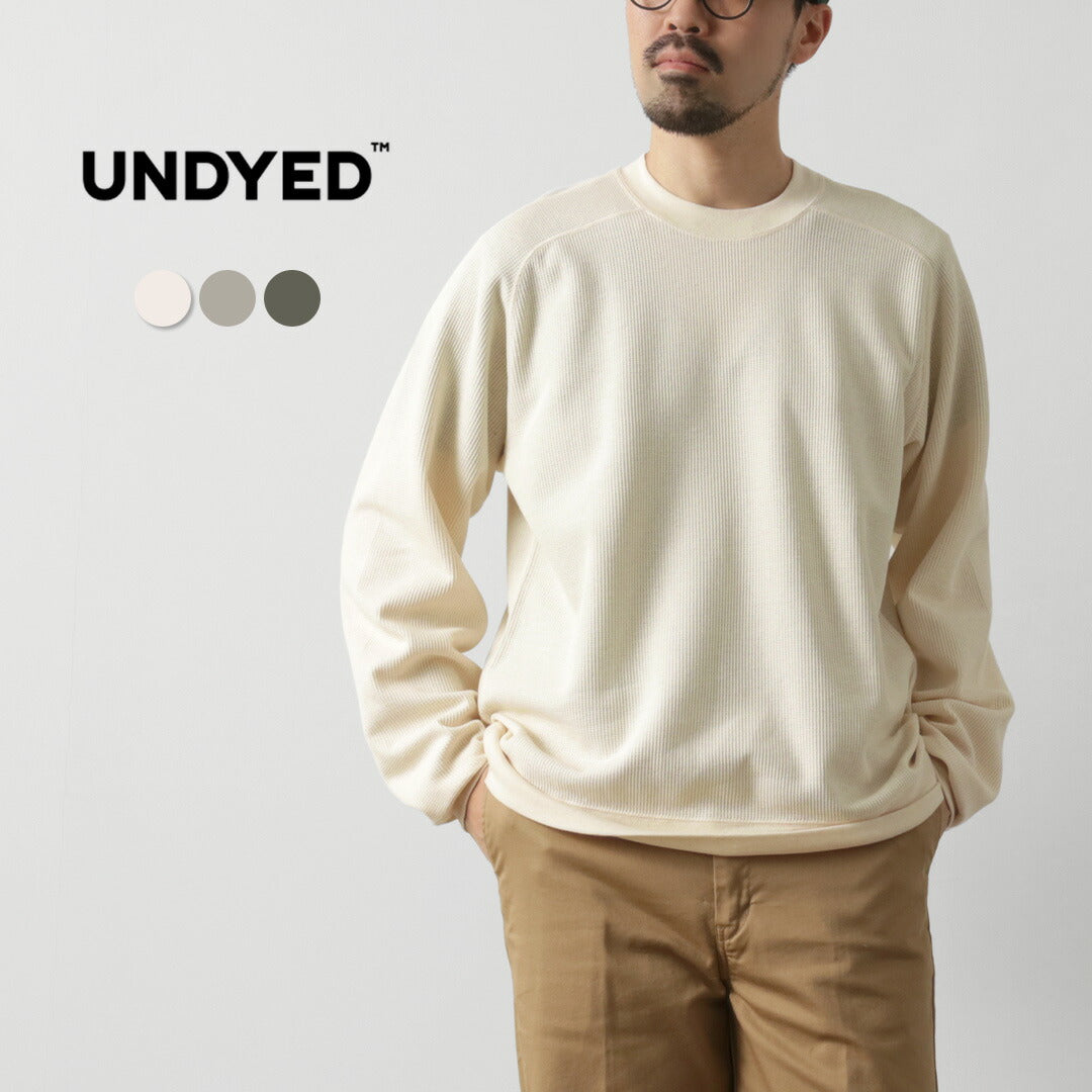 Sudadera de manga larga tipo gofre de algodón orgánico SIN TEÑIR / de colores