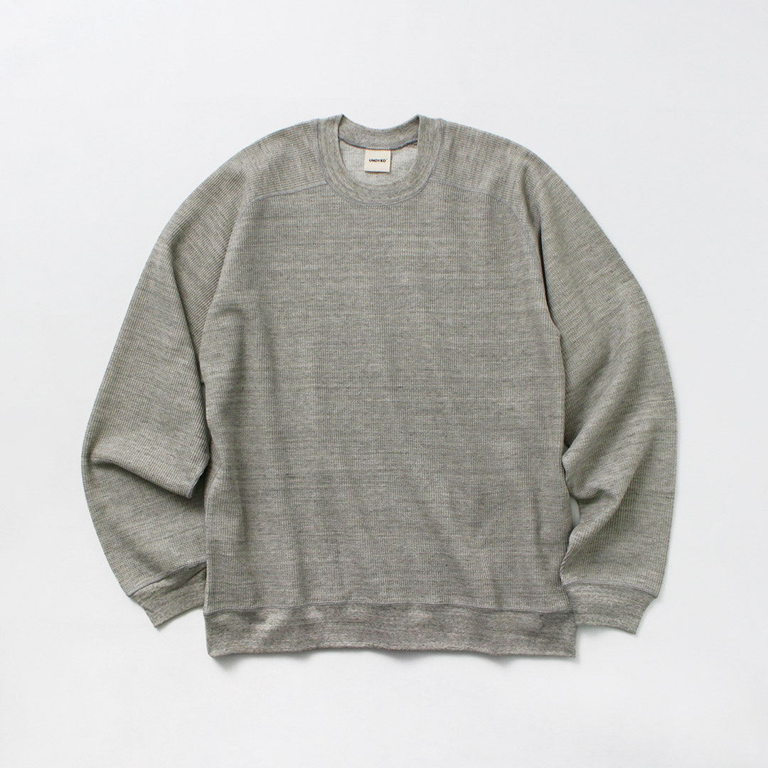 UNDYED / Colored Organic Cotton Waffle Long Sleeve Sweatshirt