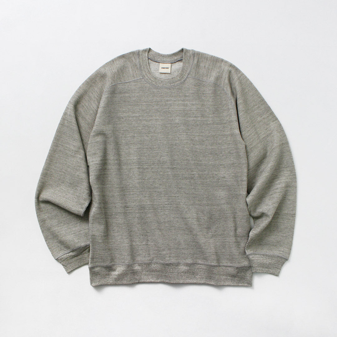 Sudadera de manga larga tipo gofre de algodón orgánico SIN TEÑIR / de colores