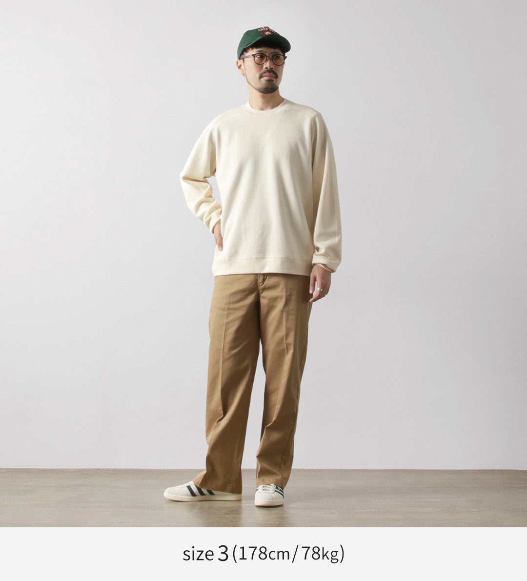 Sudadera de manga larga tipo gofre de algodón orgánico SIN TEÑIR / de colores