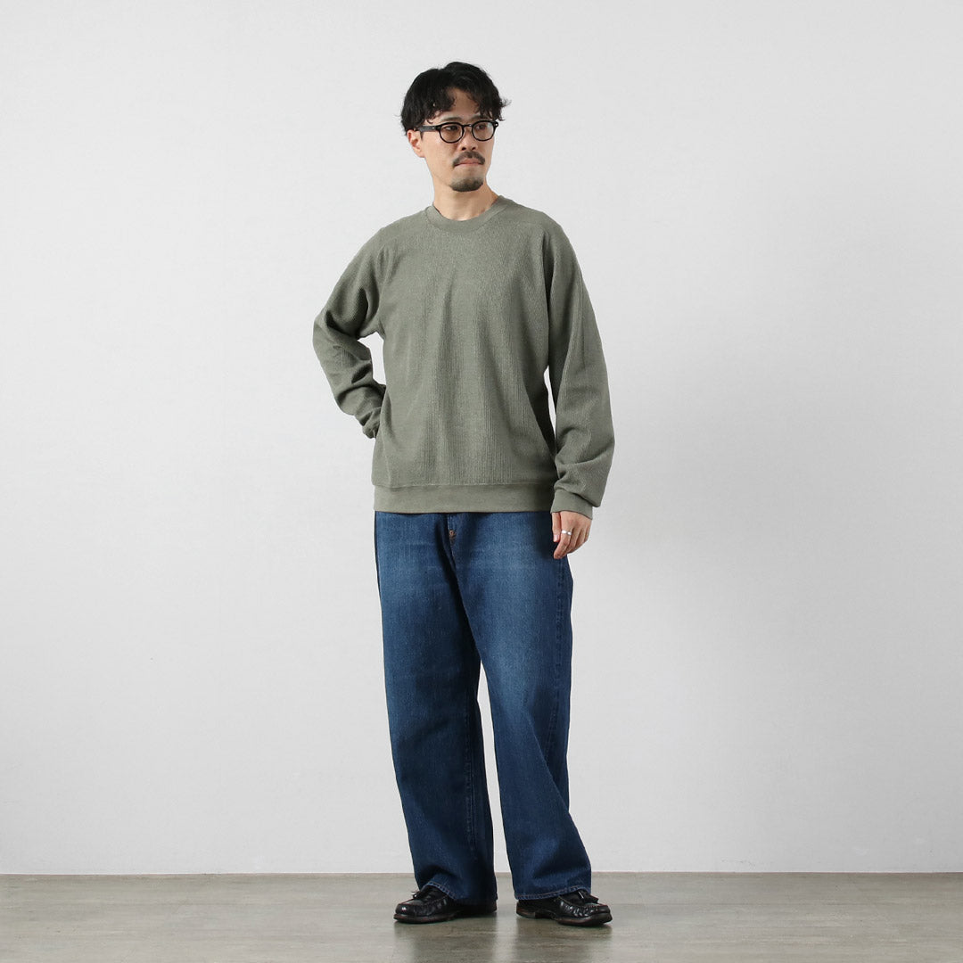 Sudadera de manga larga tipo gofre de algodón orgánico SIN TEÑIR / de colores
