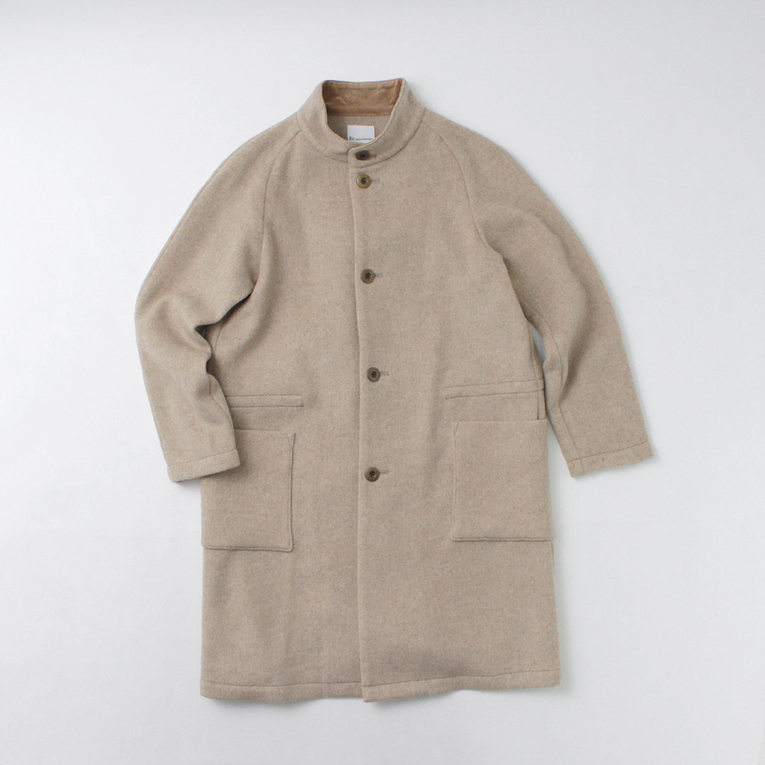 RE MADE IN TOKYO JAPAN / 麦尔登羊毛立领大衣