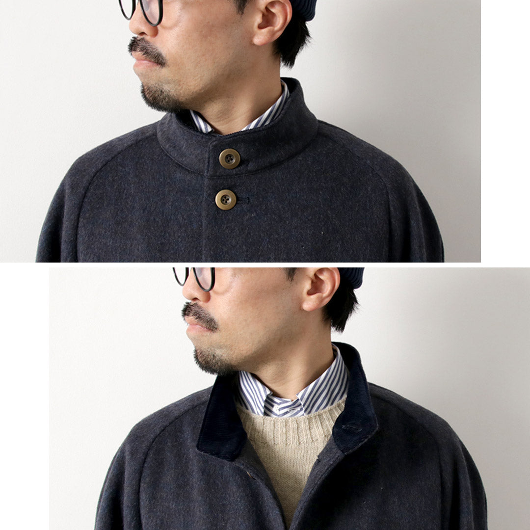 RE MADE IN TOKYO JAPAN / 麦尔登羊毛立领大衣