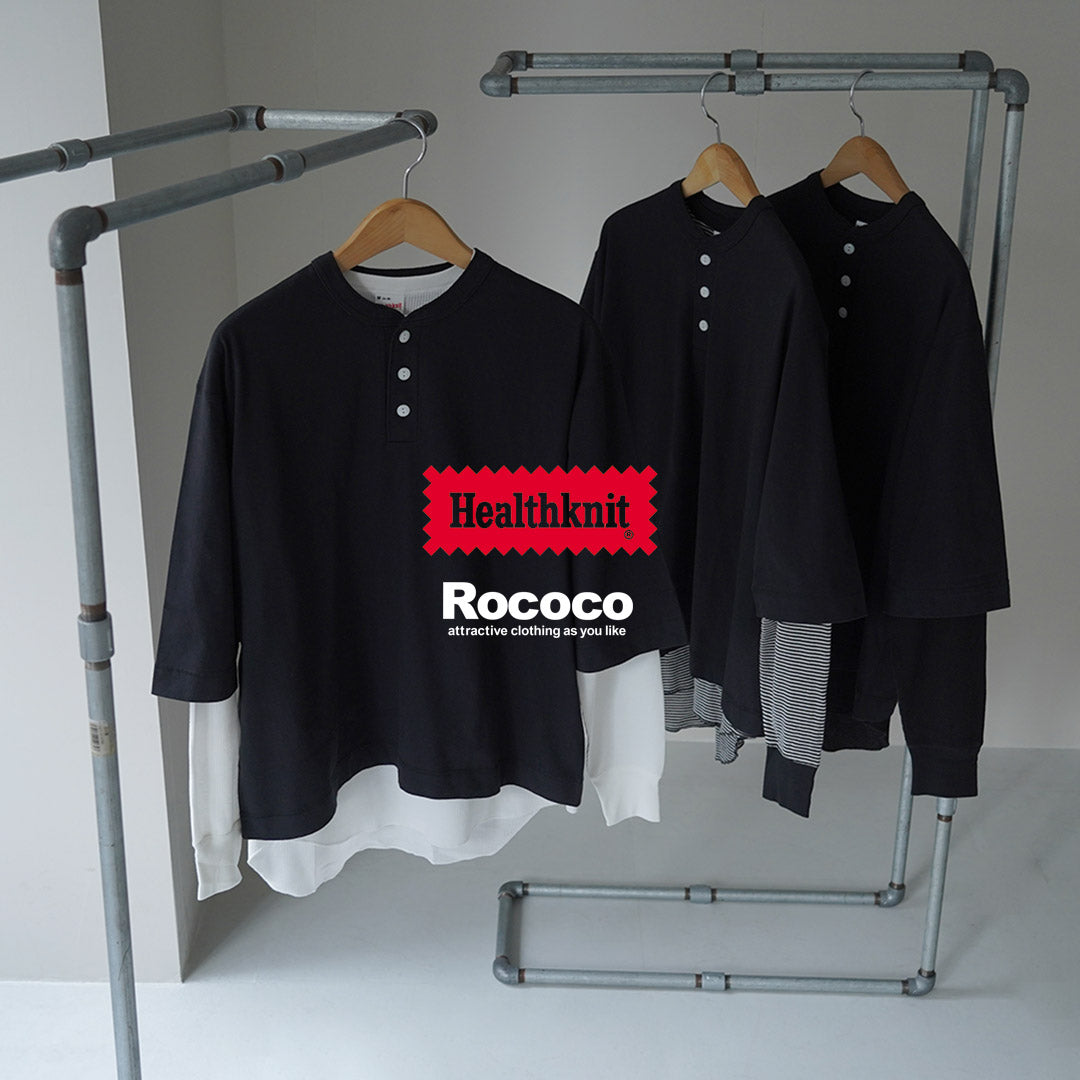 HEALTHKNIT / 2 Pack T-Shirt 7/10 Sleeve + Long Sleeve Waffle