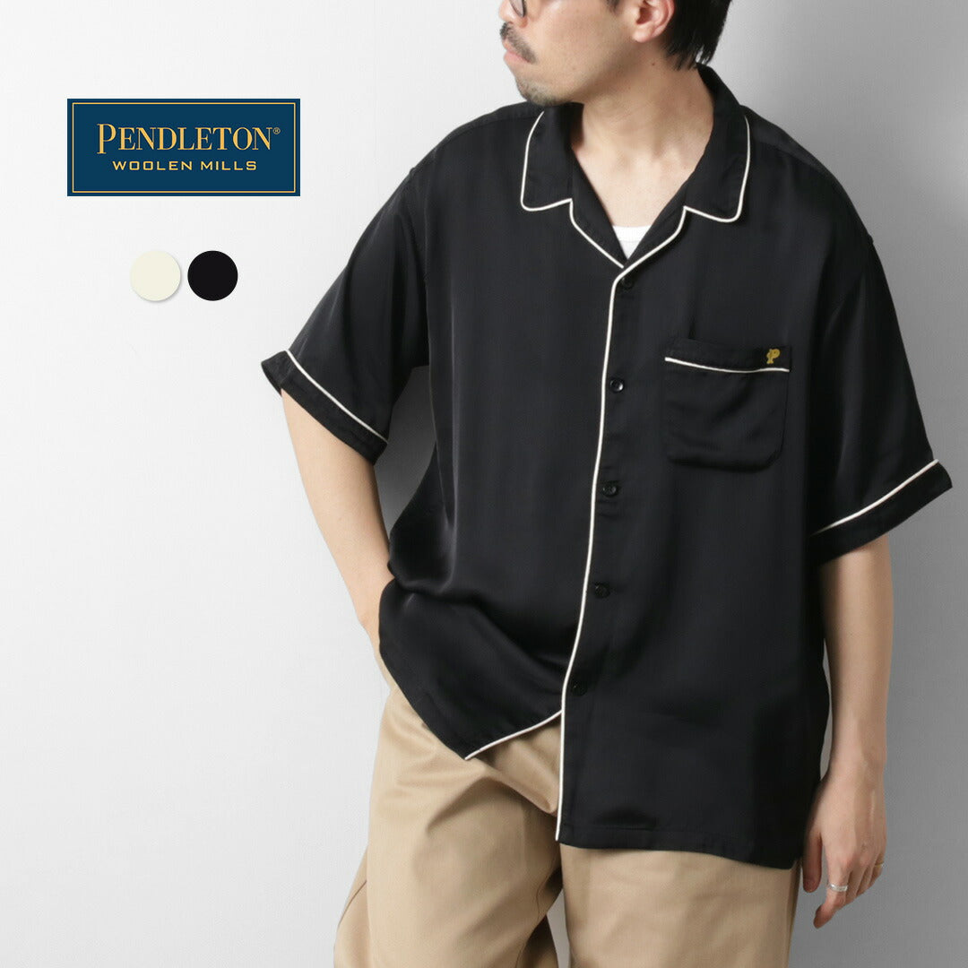 PENDLETON / 파이핑 자수 오픈 칼라 셔츠