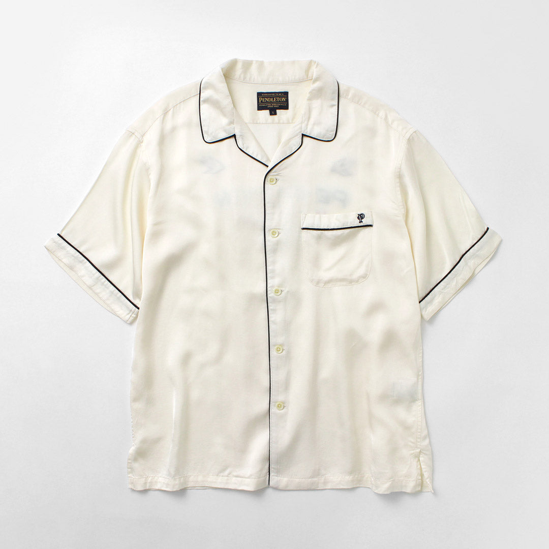 PENDLETON / 파이핑 자수 오픈 칼라 셔츠
