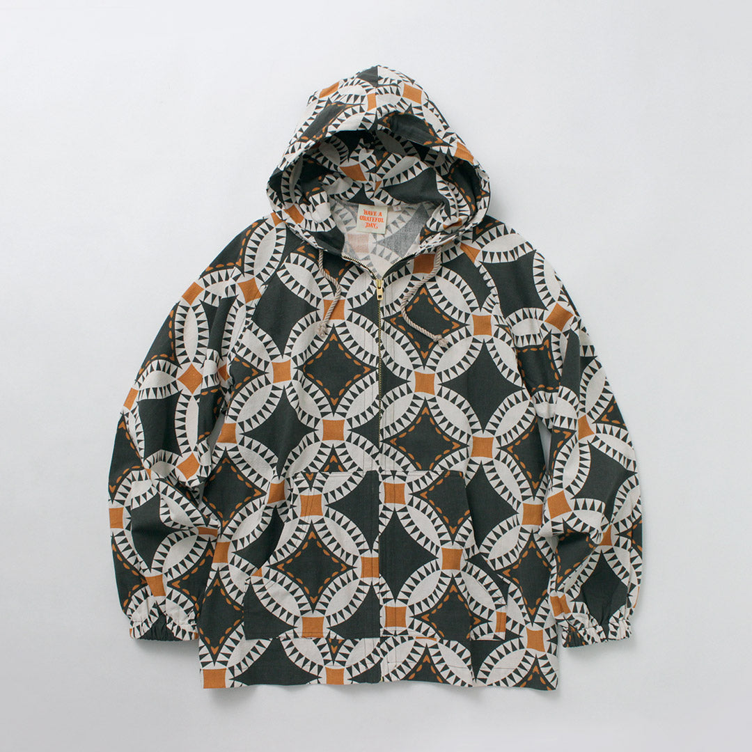 TENGA UN DÍA AGRADECIDO / Sudadera con capucha de playa Vintage Quilt Print