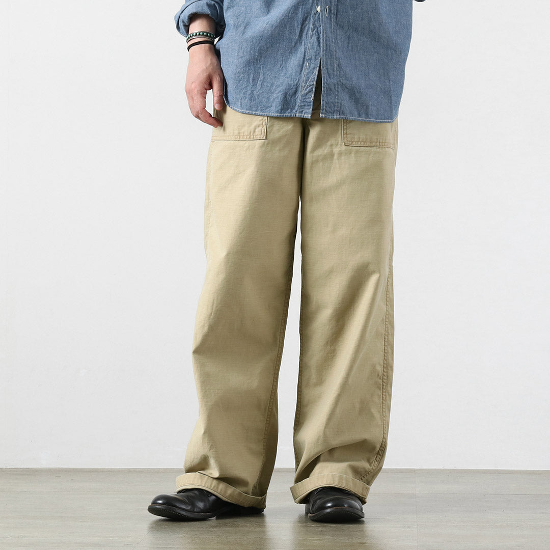 JEANS AZUL JAPÓN / Pantalón Baker Ancho Satén Espalda Teñido de Azufre
