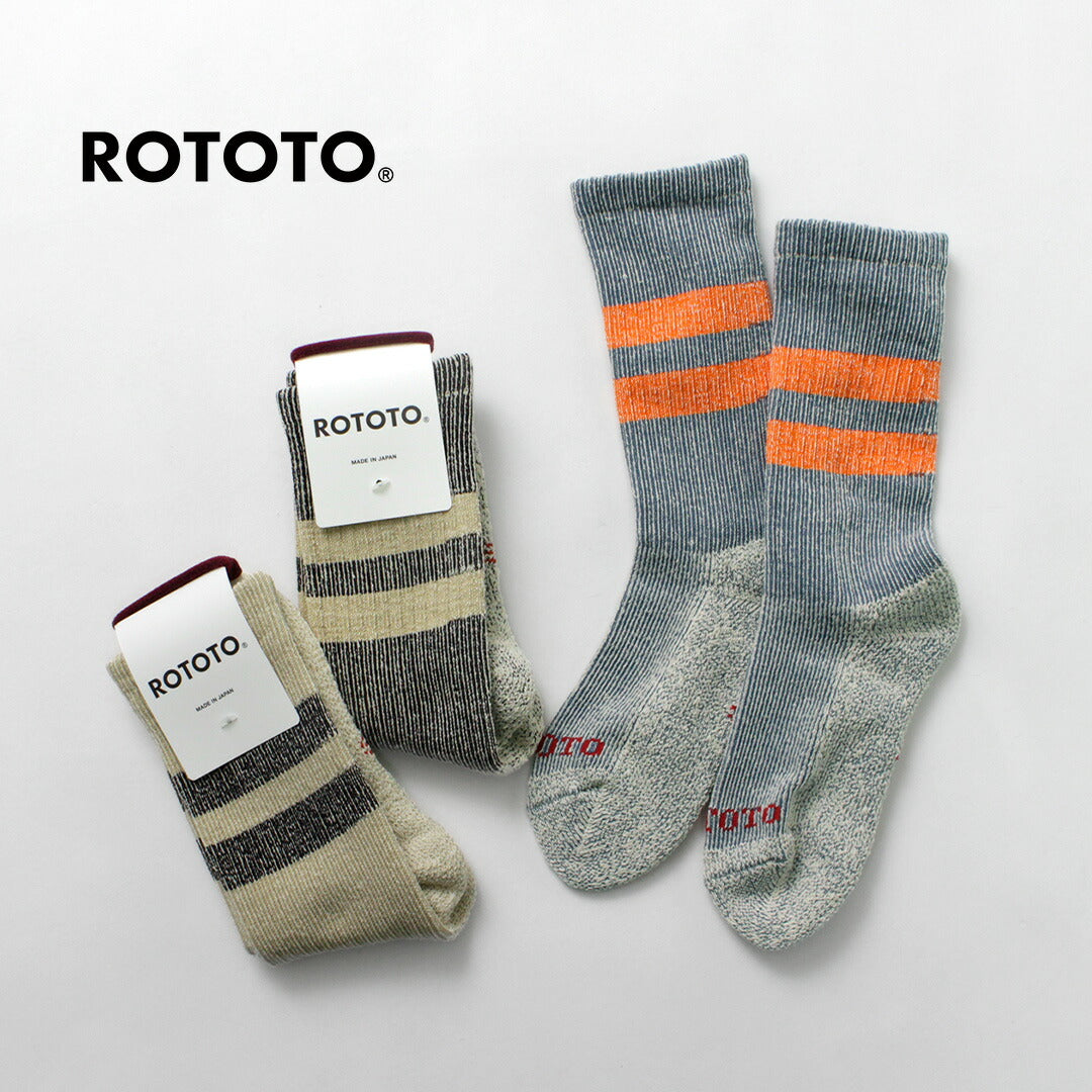 ROTOTO / R1589 毛绒条纹泥灰岩袜子