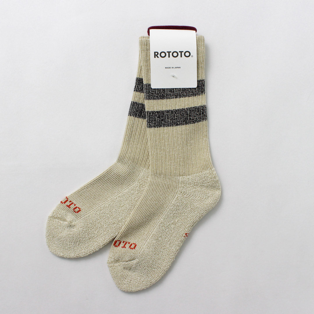 ROTOTO / R1589 Pile Stripe Marl Socks