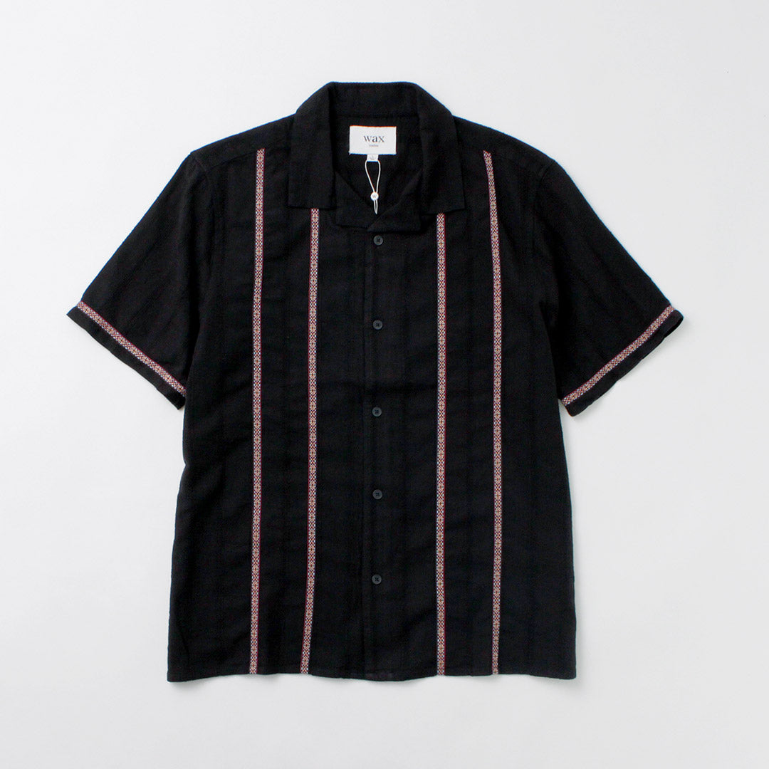 WAX LONDON / Camisa Didcot Manga Corta Dobby Abierto Rayas