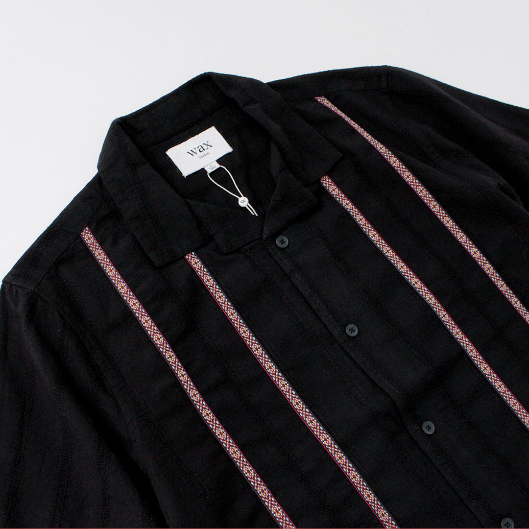WAX LONDON / Camisa Didcot Manga Corta Dobby Abierto Rayas
