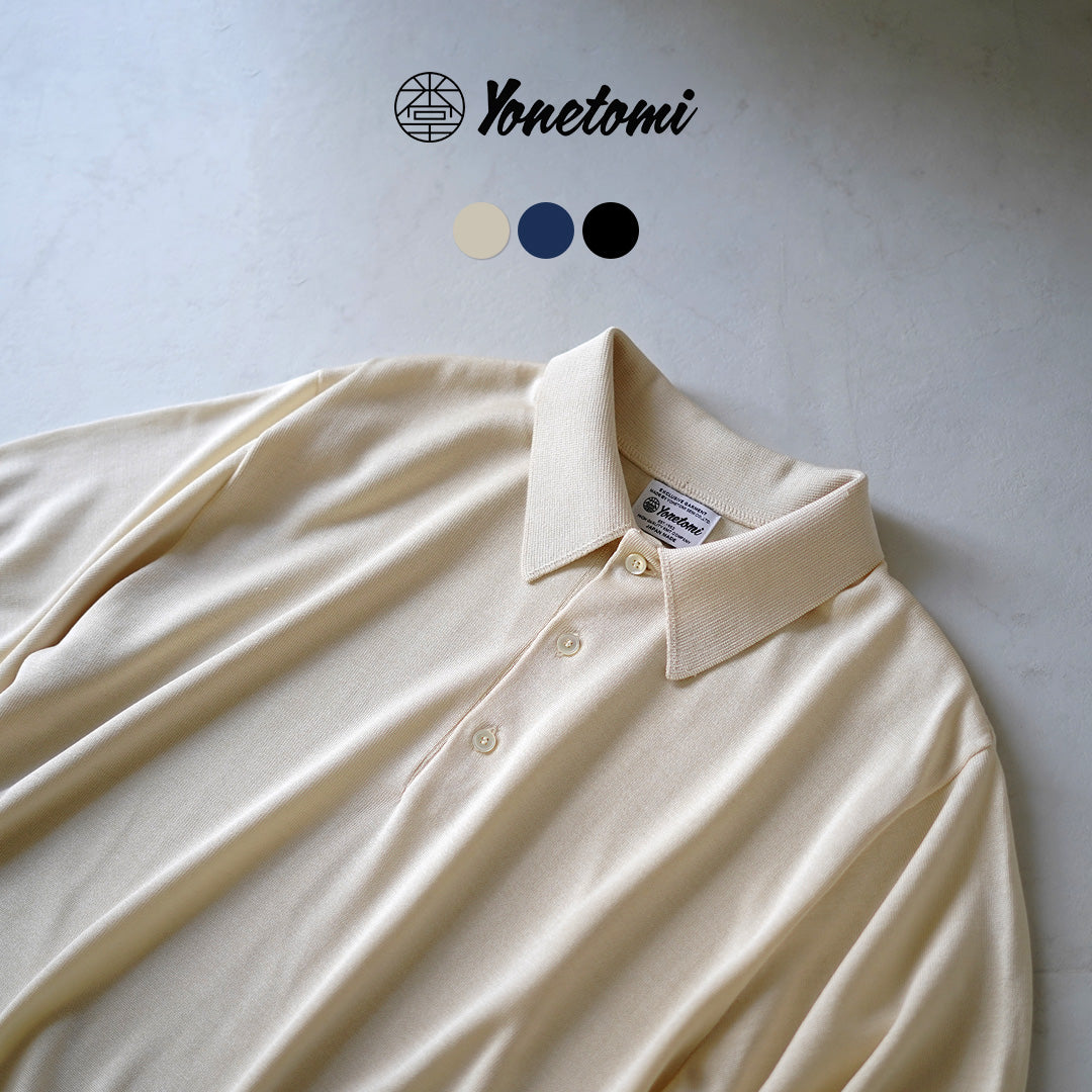 YONETOMI NEW BASIC / 실크 니트 폴로셔츠